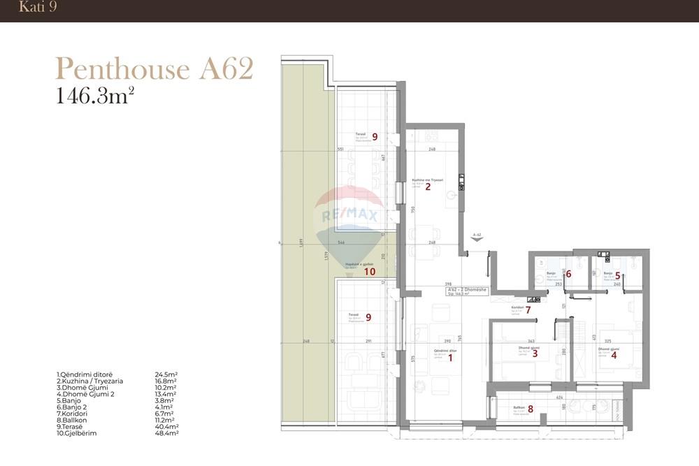 Penthouse à venda dardani, Prizren! O penthouse tem uma área de 146,3 m² e é uma construção nova. (3)