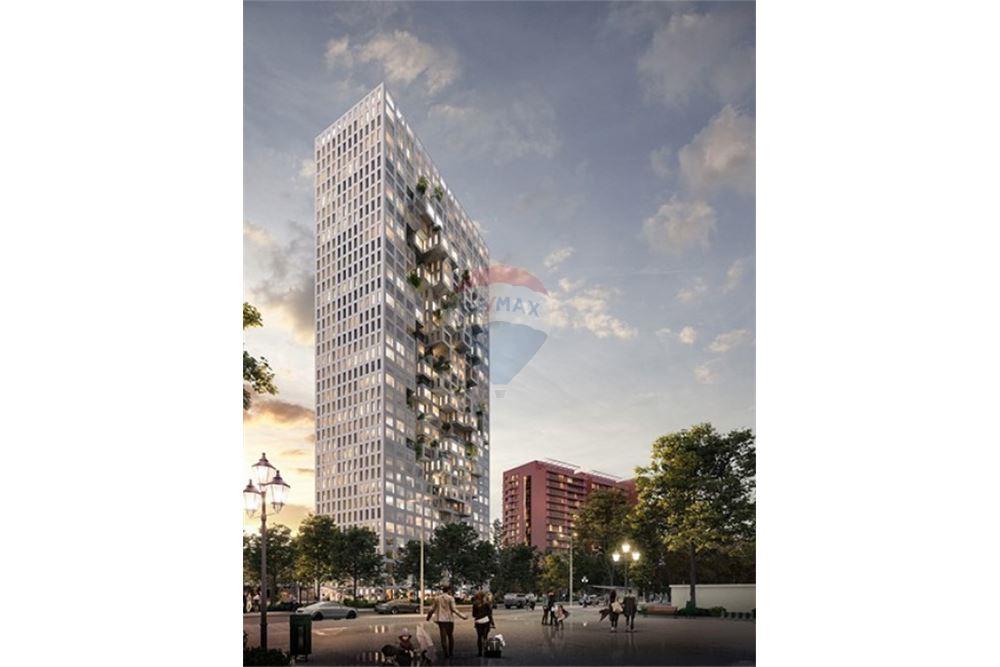Downtown one ist ein 40-stöckiges gebäude über dem boden mit 5 tiefgaragenebenen, multifunktional, im herzen von Tirana gelegen.