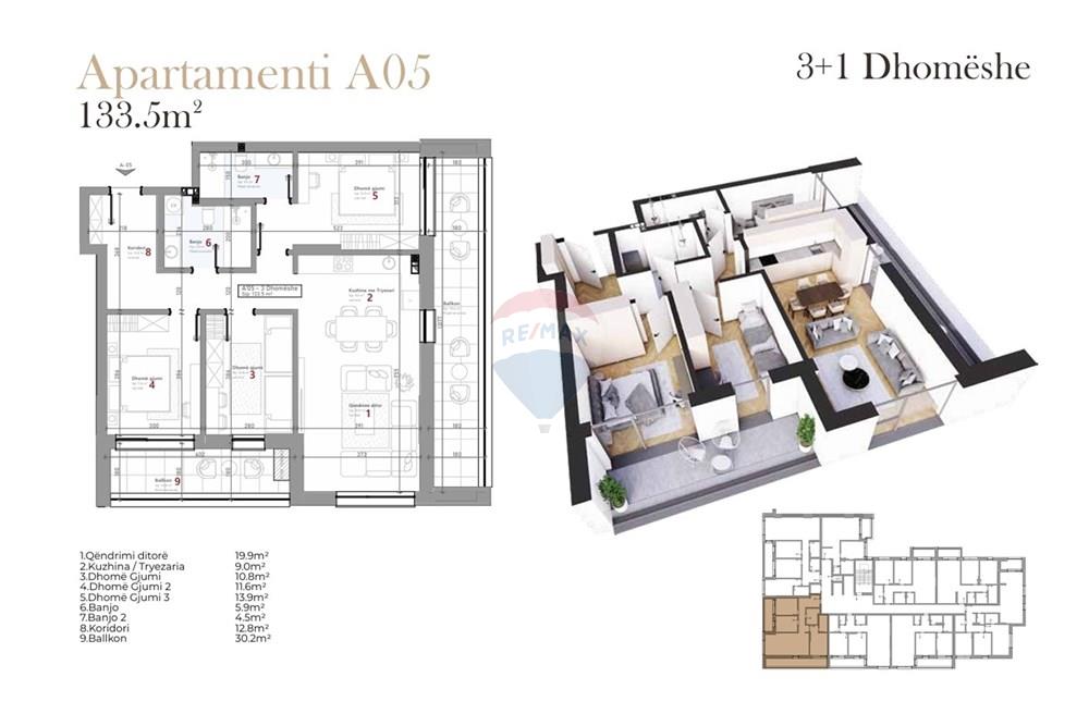 Wohnung zum verkauf dardani, Prizren. Die wohnung ist ein neubau und bietet eine wohnfläche von 133,5 m². (2)