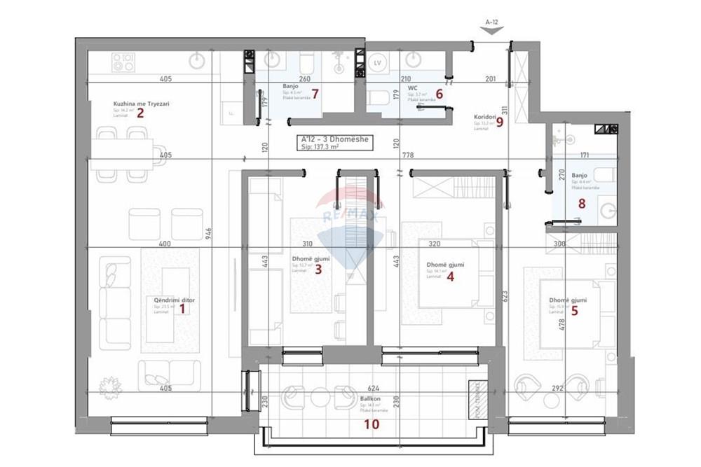 Apartment for sale dardani, Prizren! The apartment has 137.3 m² and is a new construction. (3)