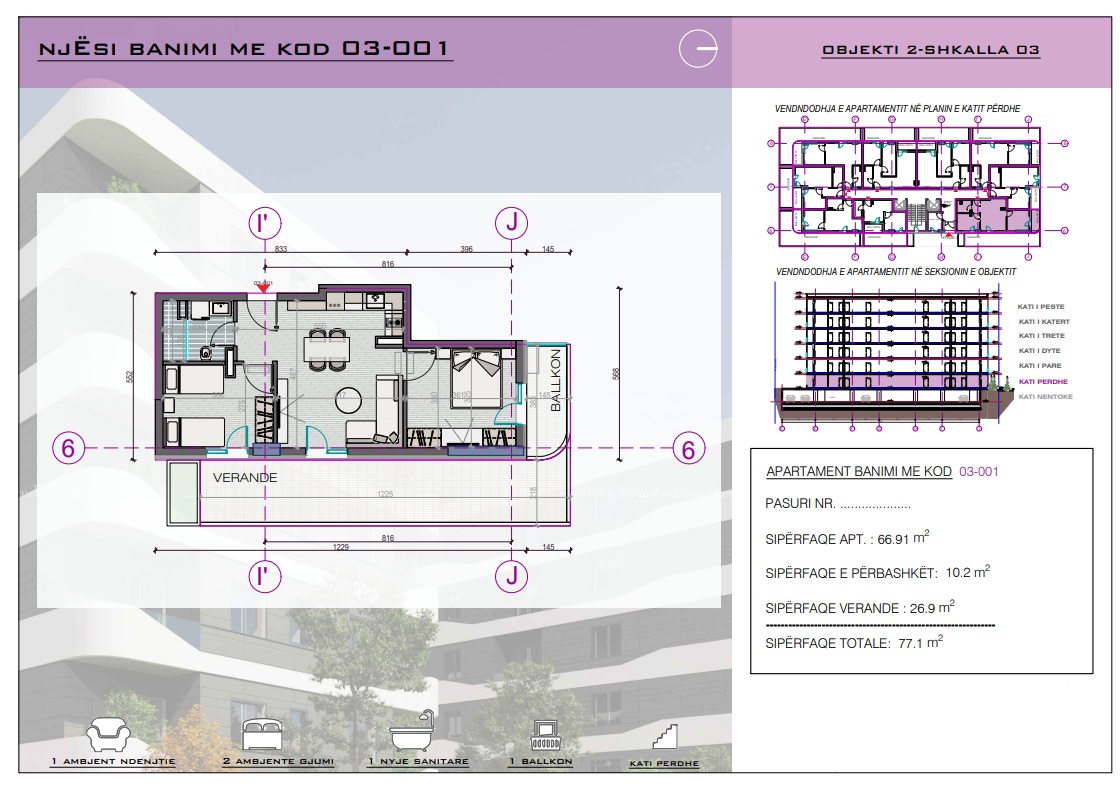 Apartment for sale in golem albania golem