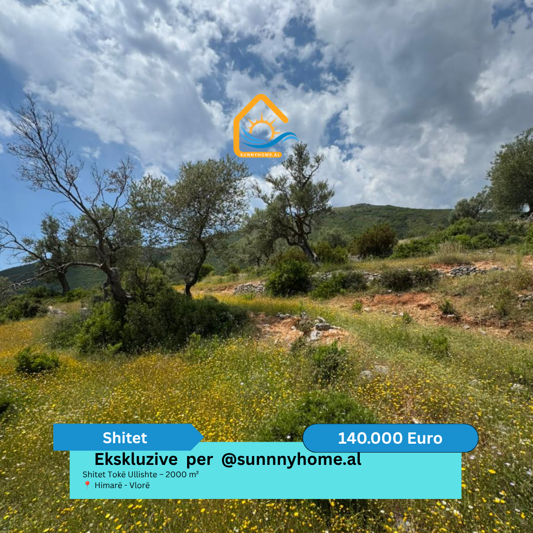 ‼️ exclusif à Vlorë pour sunnyhome.al ‼️ terrain à vendre ullishte – 1400 m² himarë – Vlorë prix : 140 000 euros