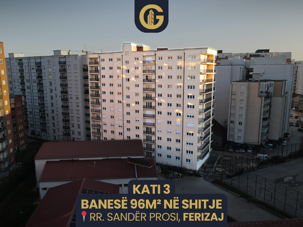 "E Shitur" banesë 96.3m² në shitje, kati 3, Ferizaj
