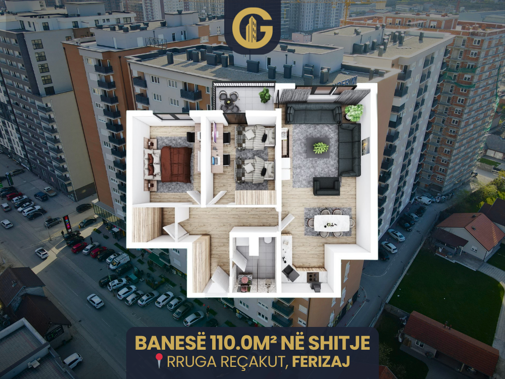 Apartamento de 110.0m² en venta, 7º piso, Ferizaj