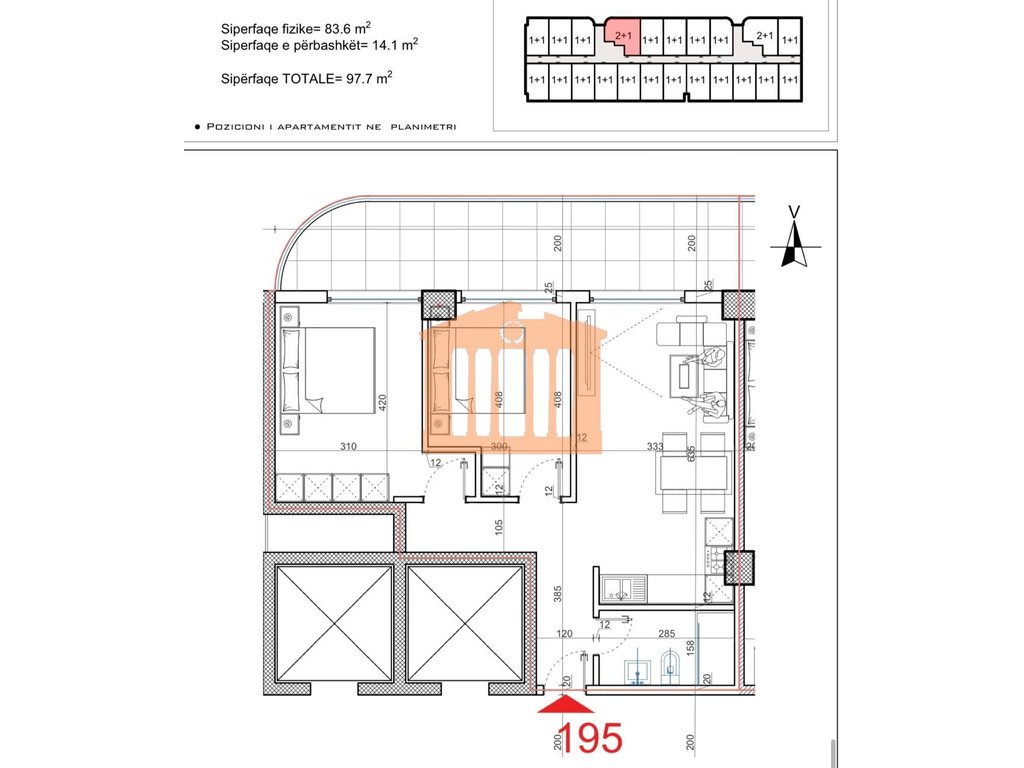Appartamento 2+1 a shengjin, in vendita!