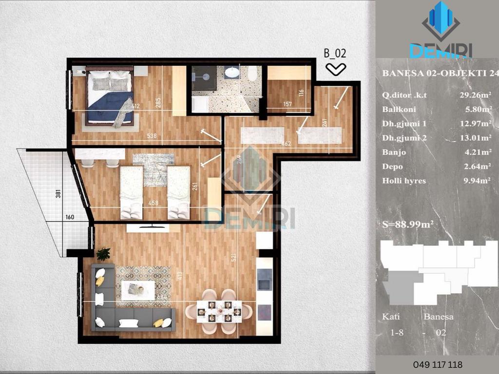 Apartamento à venda em Fushë Kosovë 2+1