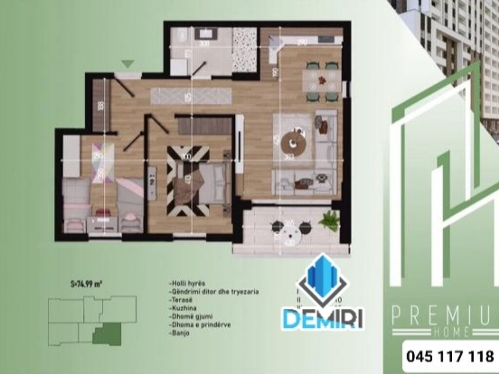 Nuevo apartamento de 75 metros cuadrados en Mitrovica cerca de la facultad isa boletini