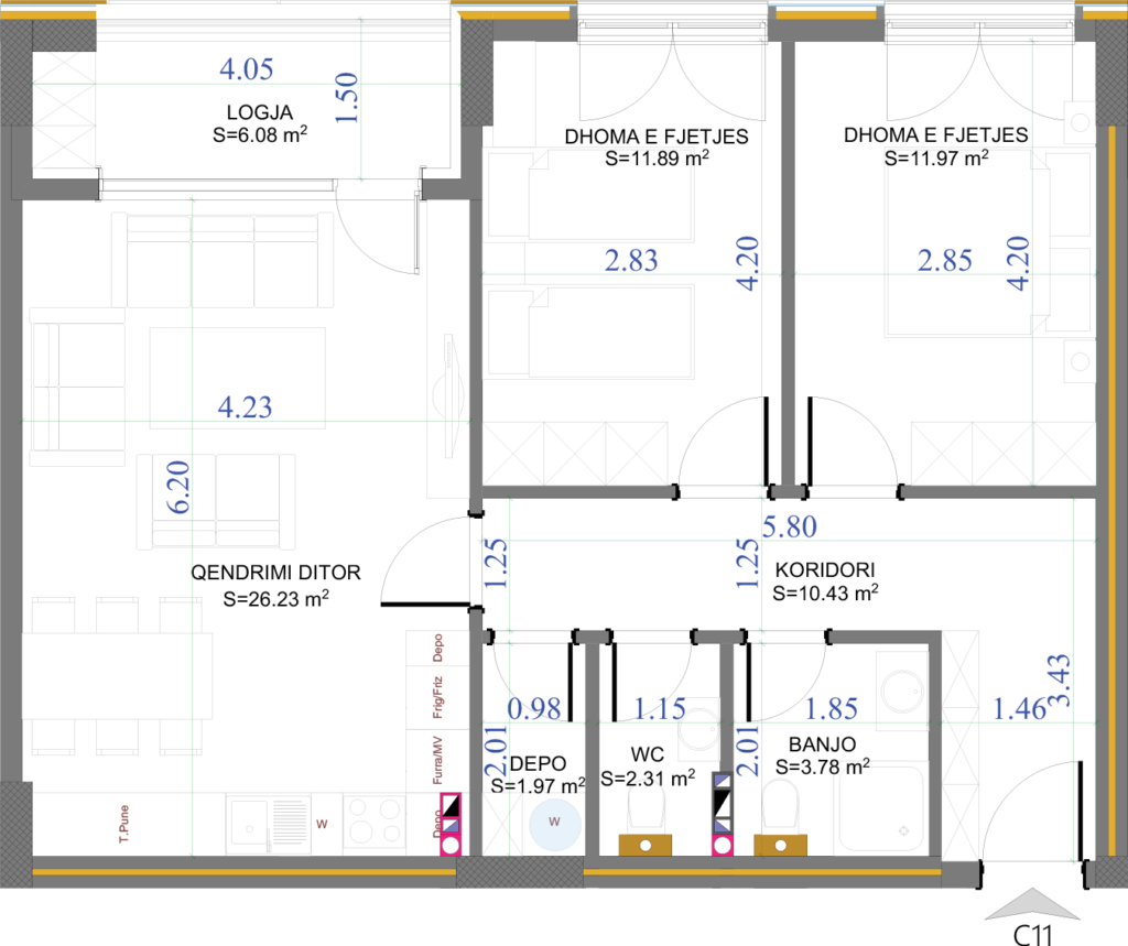 Apartamento en venta 84,75m² – Complejo elena/Pristina (2)