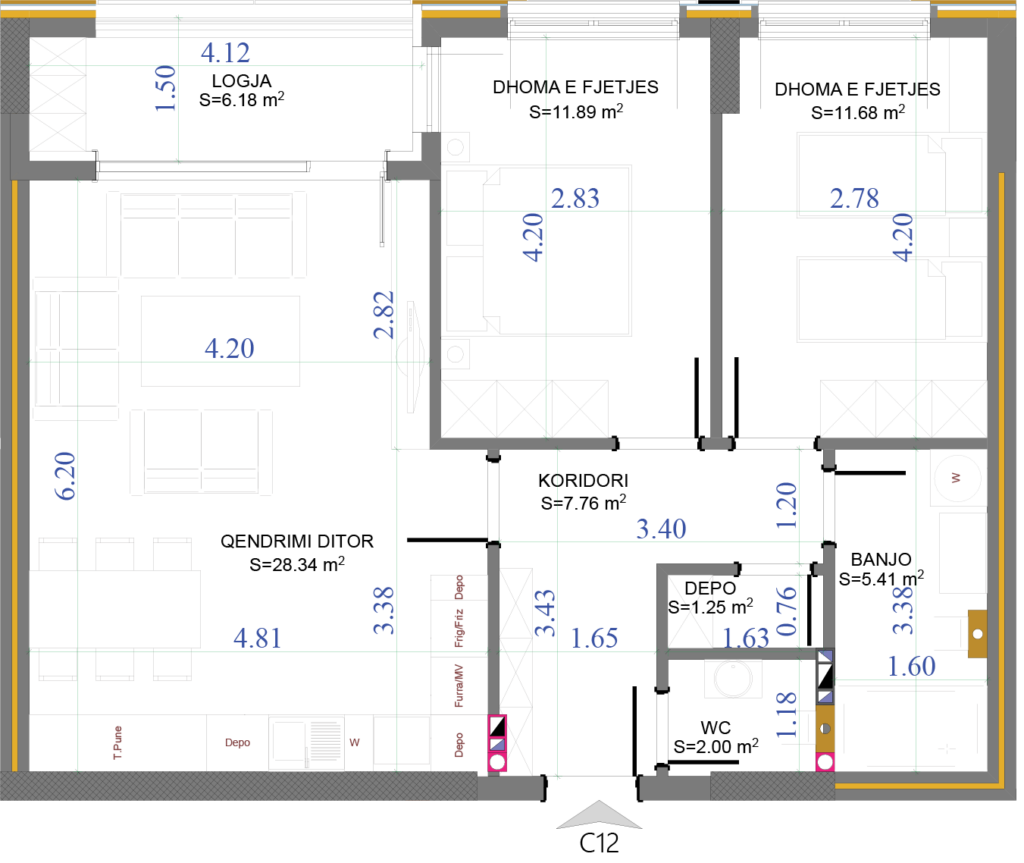 Wohnung zu verkaufen 84,56m² – Elena komplex / neue Prishtina (2)