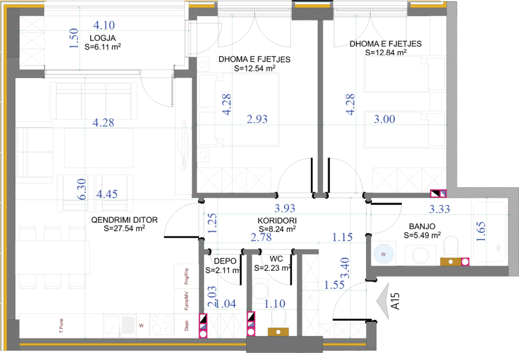 Apartamento à venda 88,84m² – Complexo elena / nova Prishtina (2)