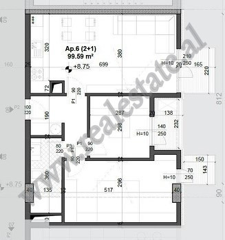 Apartamento de dois quartos à venda na área ish fusha aviacionit, Tirana, albânia (4)