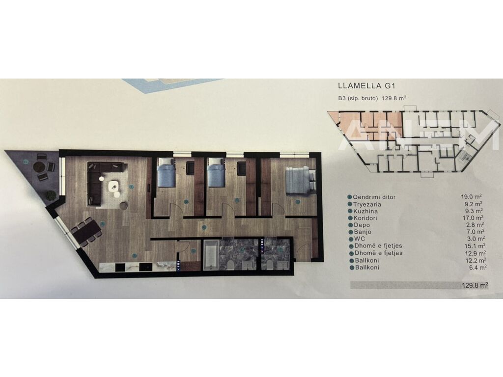 Apartamento en venta 129,8m² en el barrio Prishtina e Re