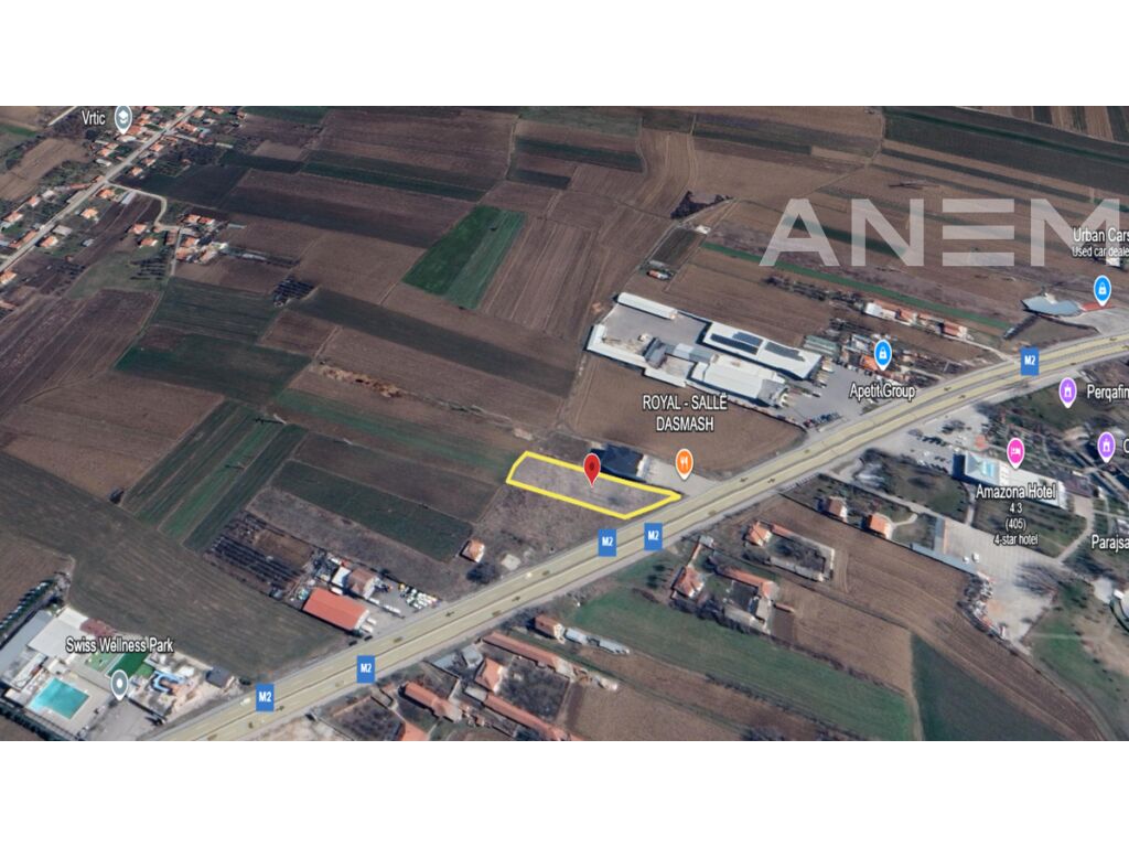 Terreno à venda 20,4 ari na estrada magistral Prishtinë-Mitrovicë