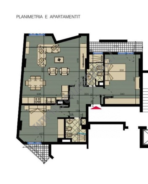 Apartamento de dos habitaciones en venta cerca de la calle Durrës en Tirana