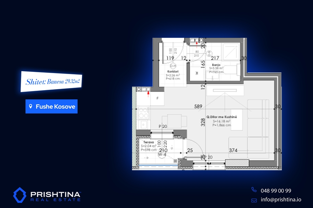 Apartamento à venda 29,32m² em fushe kosove (2)