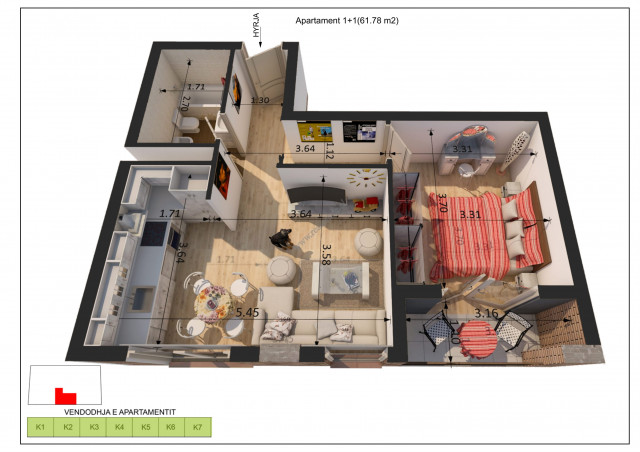 One bedroom apartments for sale near ferit xhajko street in Tirana. (2)