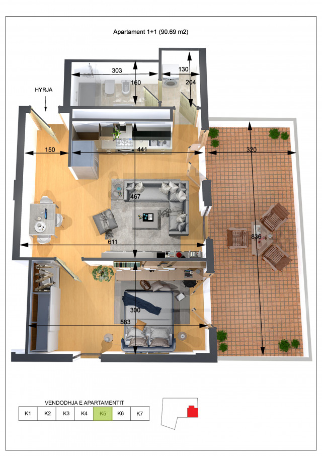 One bedroom apartments for sale near ferit xhajko street in Tirana. (5)