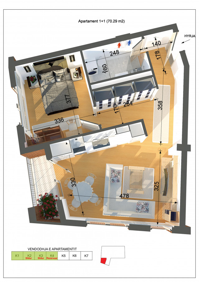 One bedroom apartments for sale near ferit xhajko street in Tirana. (6)