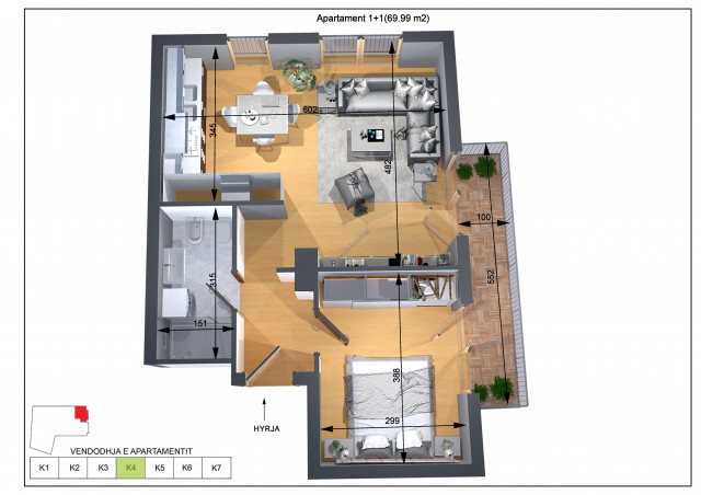 One bedroom apartments for sale near ferit xhajko street in Tirana. (7)