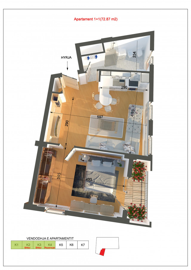 One bedroom apartments for sale near ferit xhajko street in Tirana. (8)
