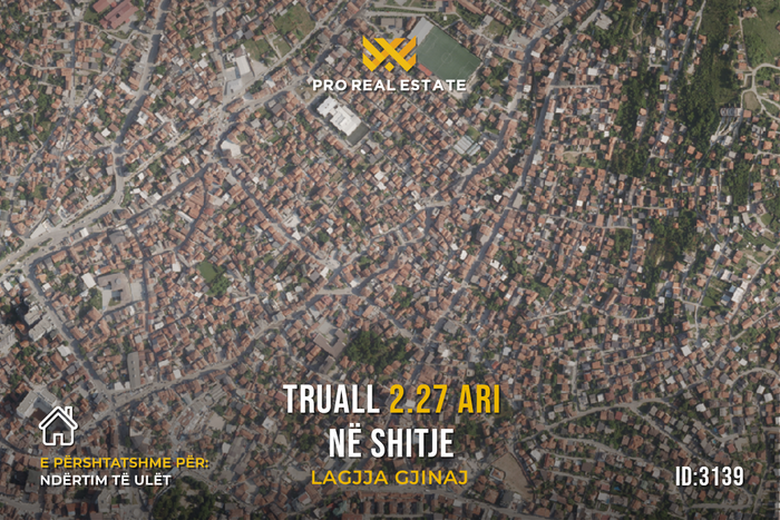 Terreno de 2,27 ari à vender na vizinhança gjinaj