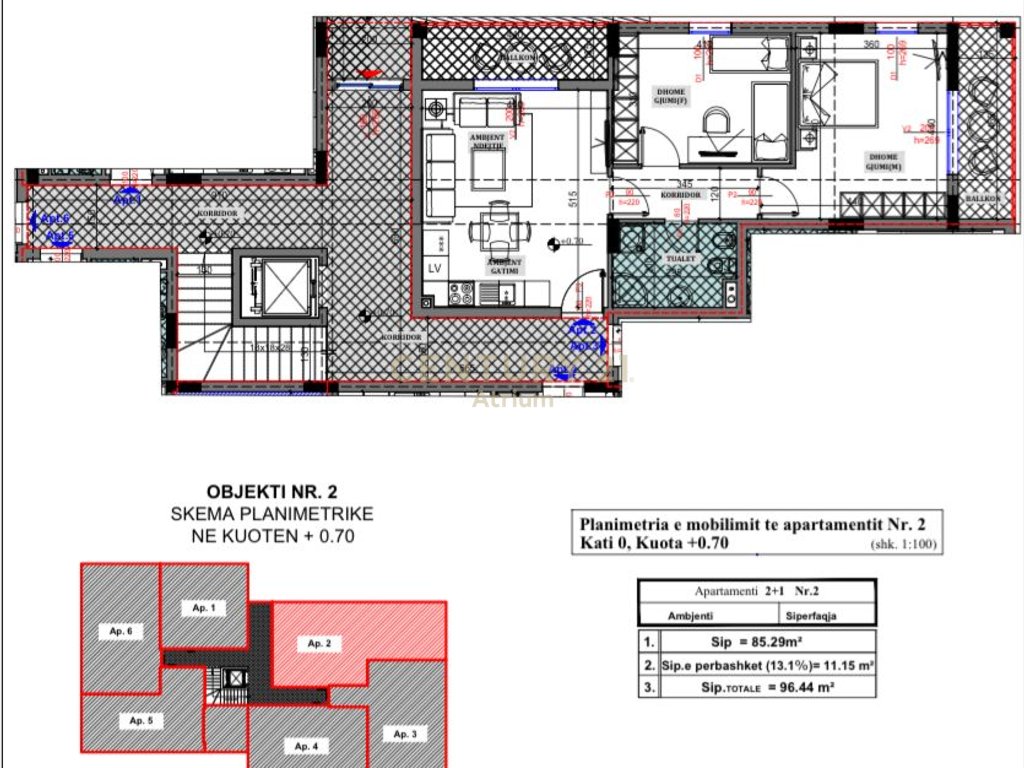 Apartament 2+1 në shitje në rezidencën "Porta E Re", Sauk i vjetër