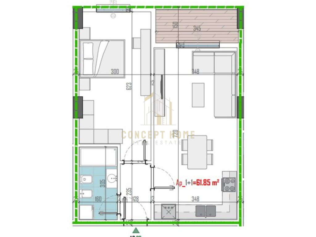 Appartement 1+1 à vendre à paskuqan, Tirana