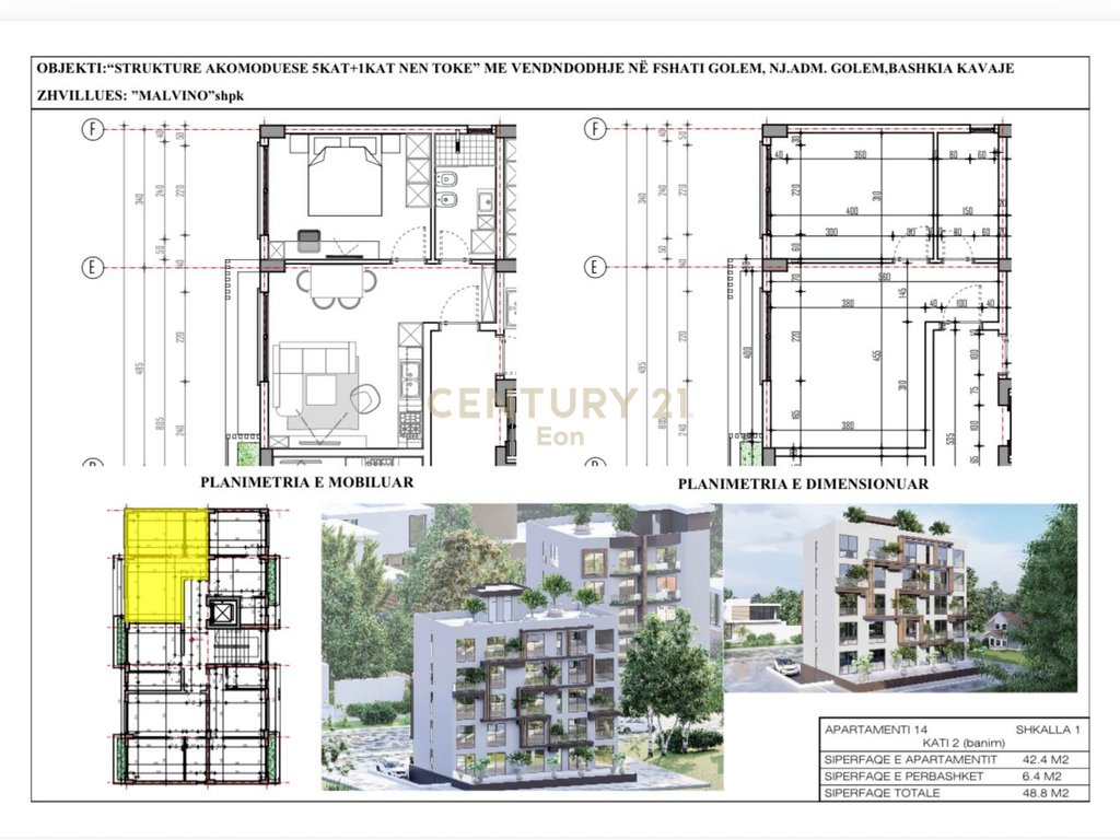 Appartamento 2+1 in vendita nella zona di malit të robit!