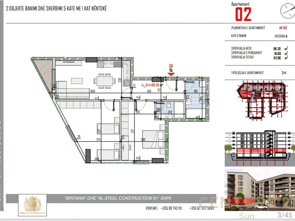 Appartement à vendre 2+1+2 dans british residence !