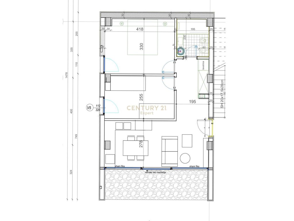 Apartament 2+1 me oborr privat dhe pamje deti në green coast 1, palasë (3)