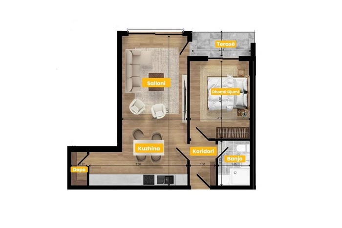 Banesë 63.52m² për #shitje në emshir (2)