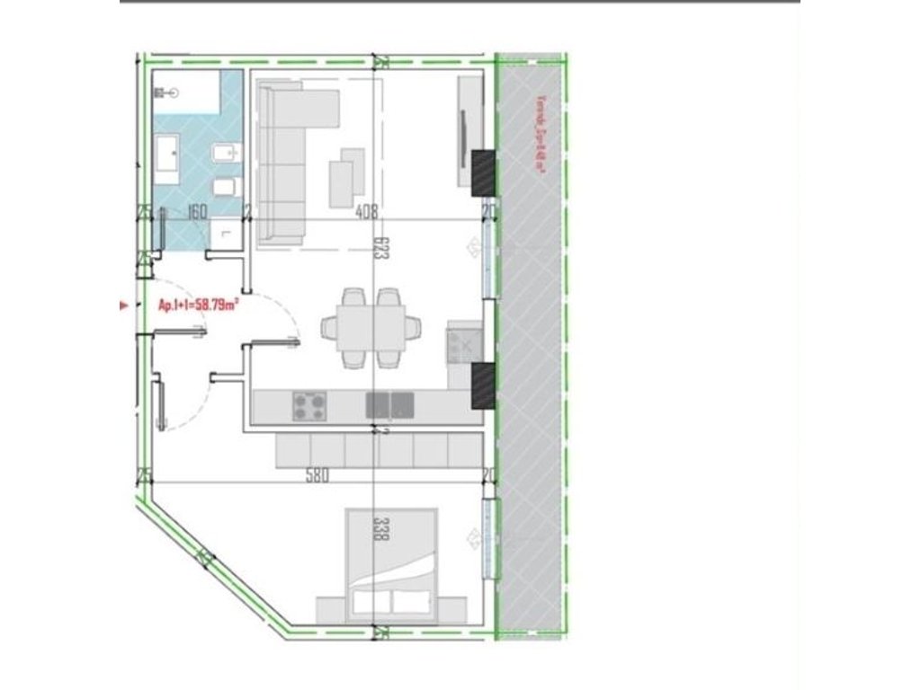 Apartament për shitje 1+1 + verandë në paskuqan!