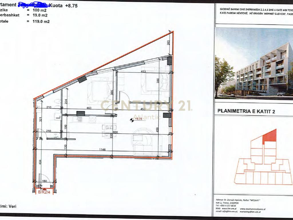 Apartament 2+1+ballkon mozart residence paskuqan, Tiranë - 136,850€ | 119 m²