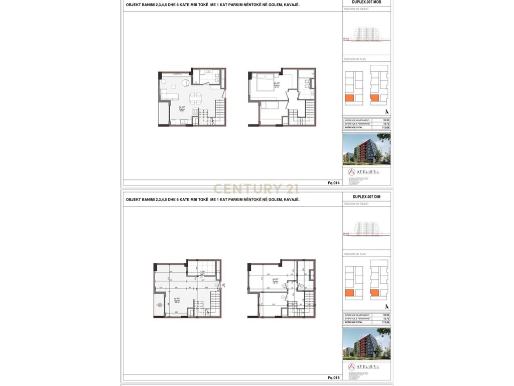 Dúplex 2+1+2t en venta en golem, Durrës - €97,000 | 113.87 m²