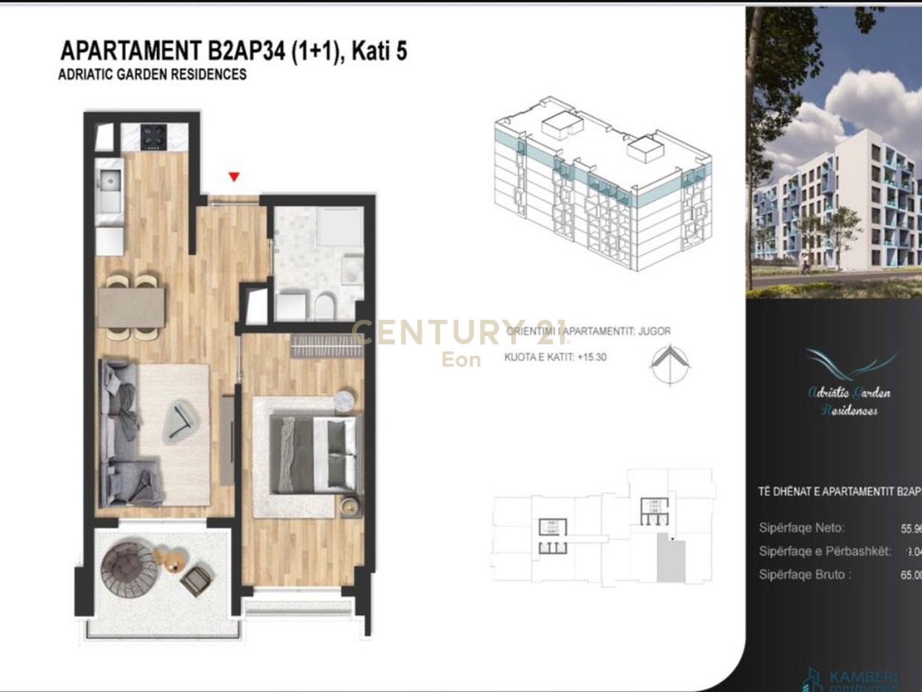 Apartamento 1+1 en venta en "Adriatik Garden" en golem!