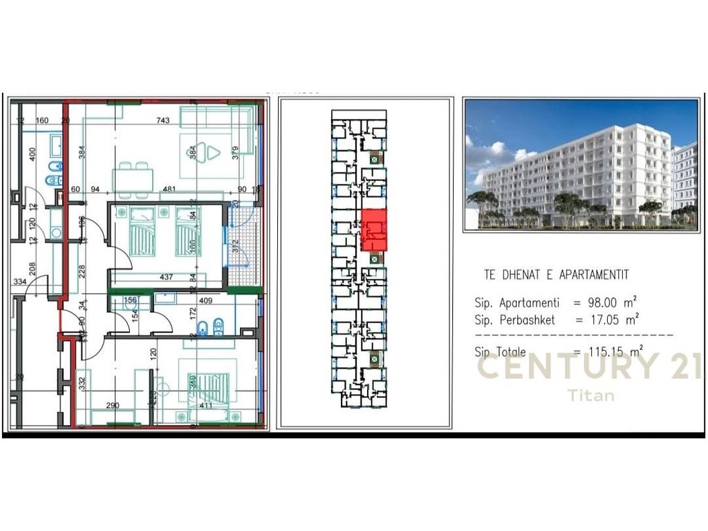 Apartamento 2+1 en venta en kamez