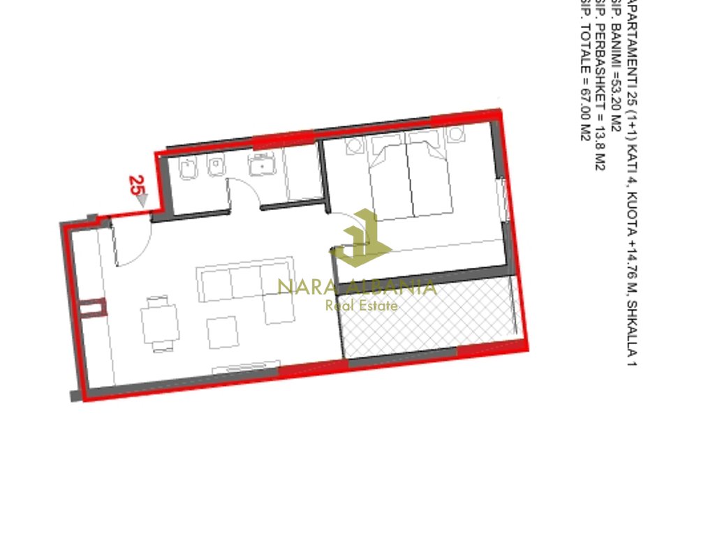 Apartament 1+1 në shitje