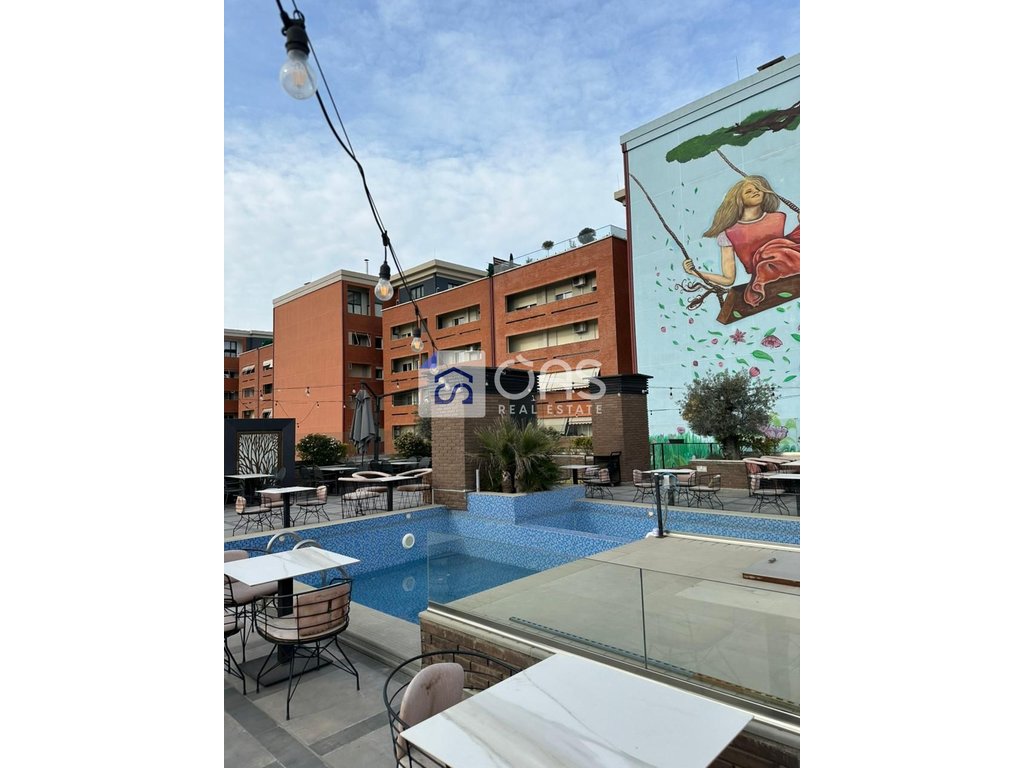 Ambient business premium (rooftop) area of the roof with rainwater