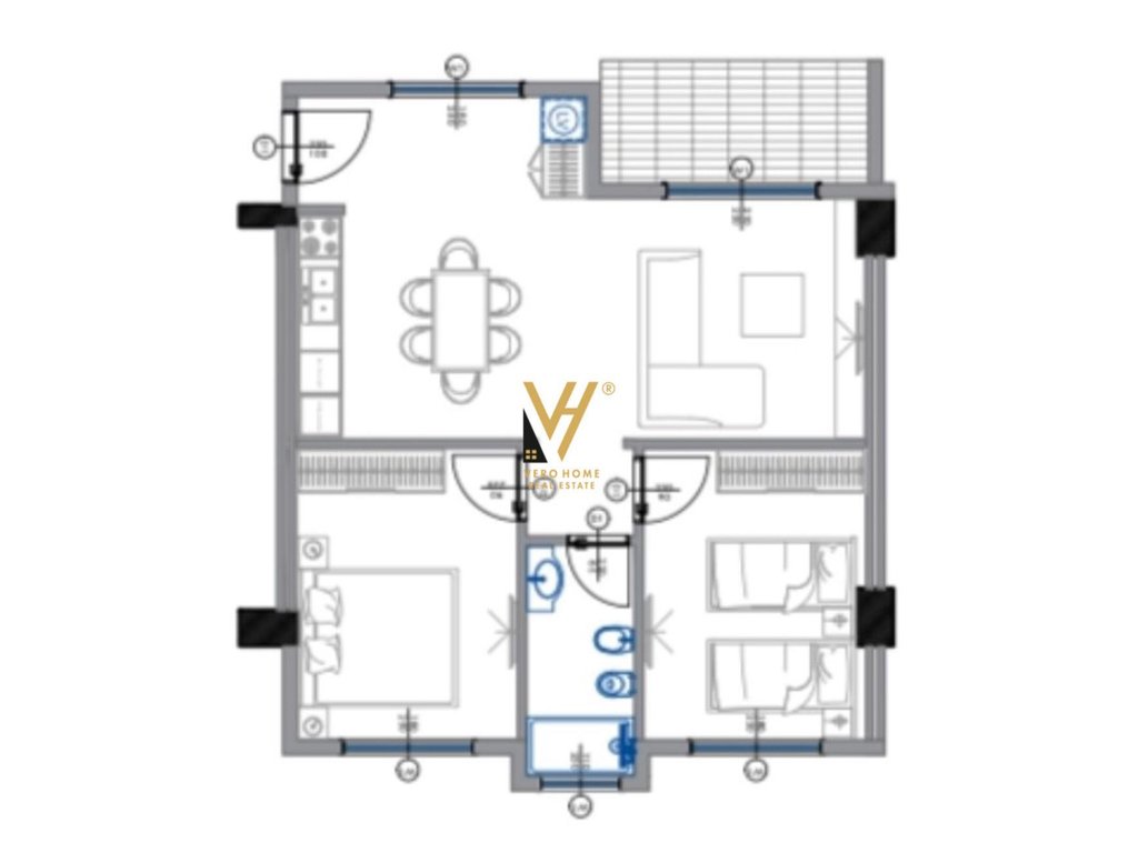 Apartamento à venda 2+1 em blue horizon, qerret 112.000 euros