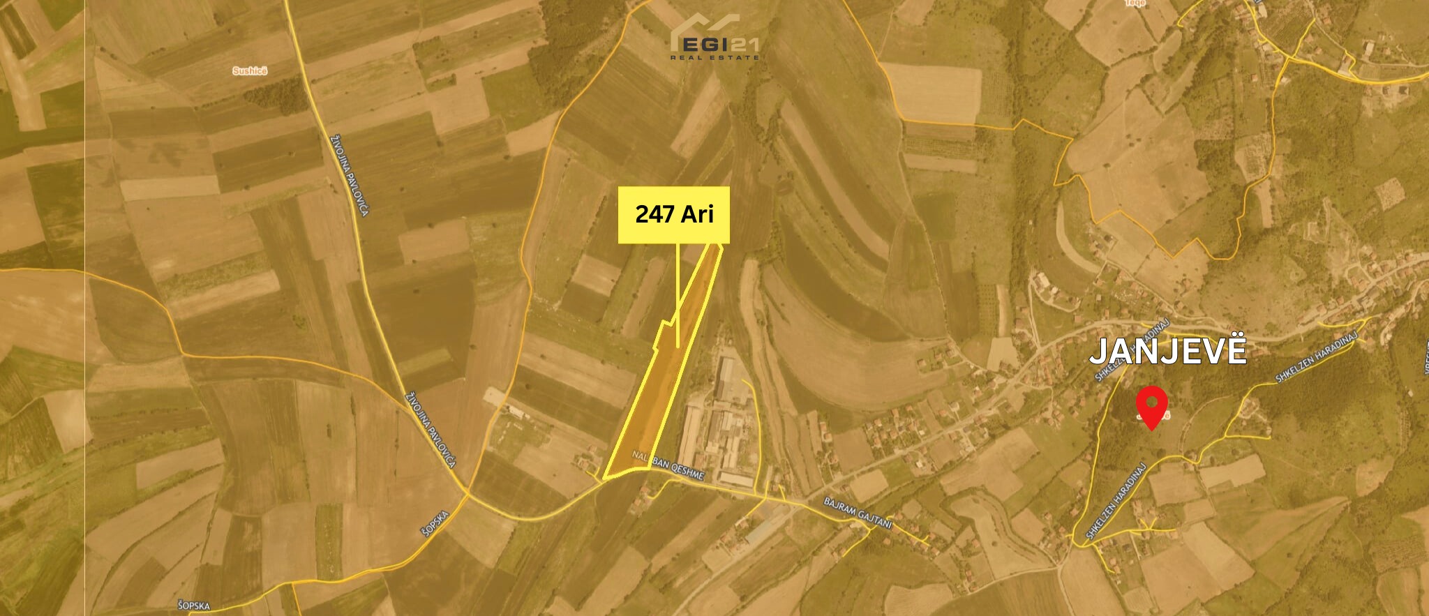 Land 247 ari for sale, janjevë