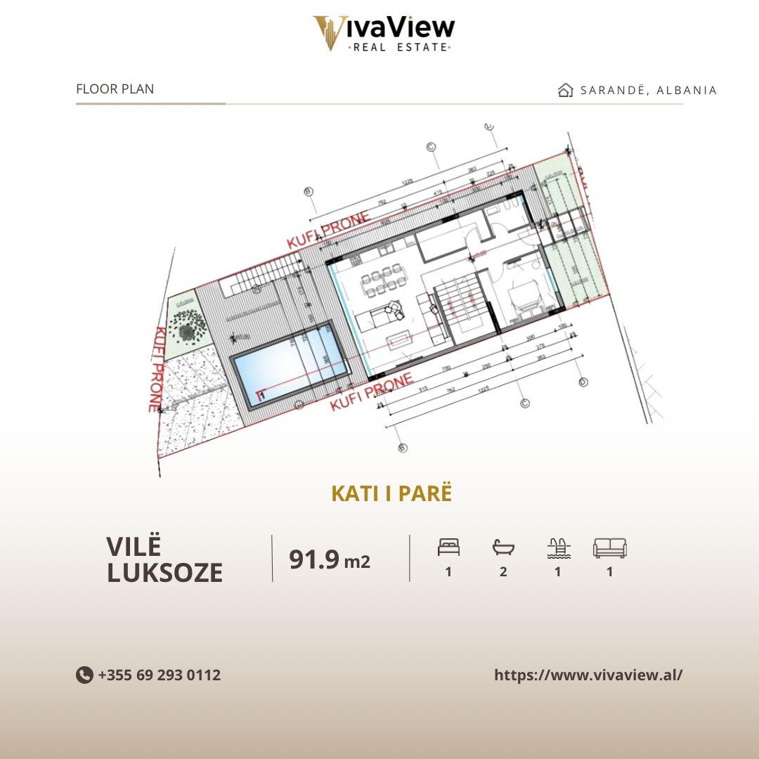 Vila luksoze në Sarandë, shqipëri me pamje panoramike deti – Mundësi investimi ideale!
