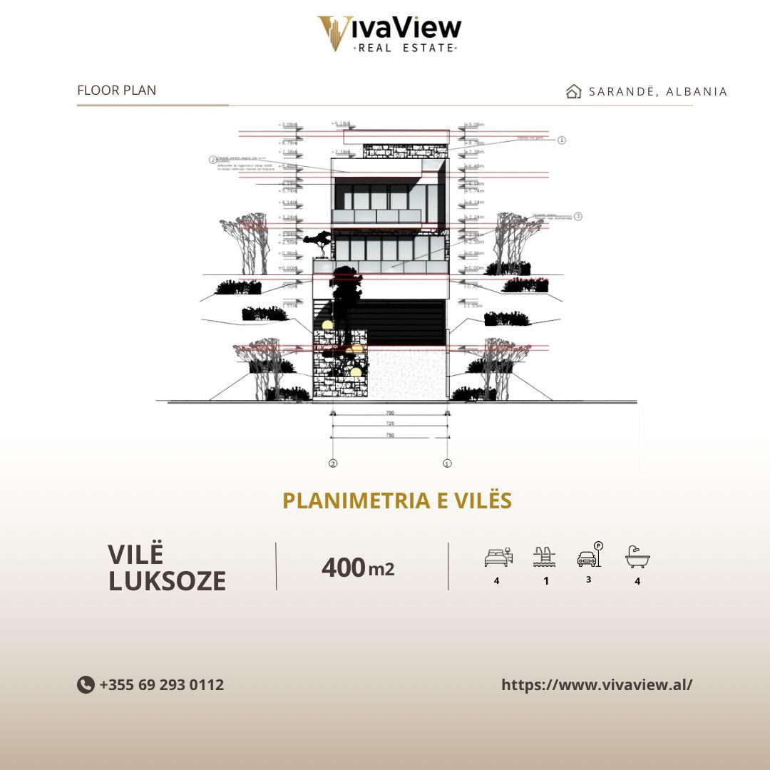 Vila luksoze në Sarandë, shqipëri me pamje panoramike deti – Mundësi investimi ideale!