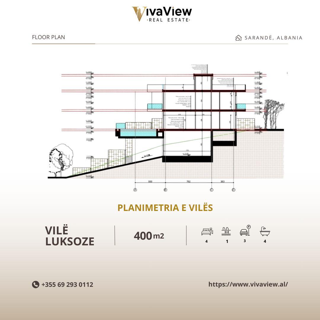 Vila luksoze në Sarandë, shqipëri me pamje panoramike deti – Mundësi investimi ideale!
