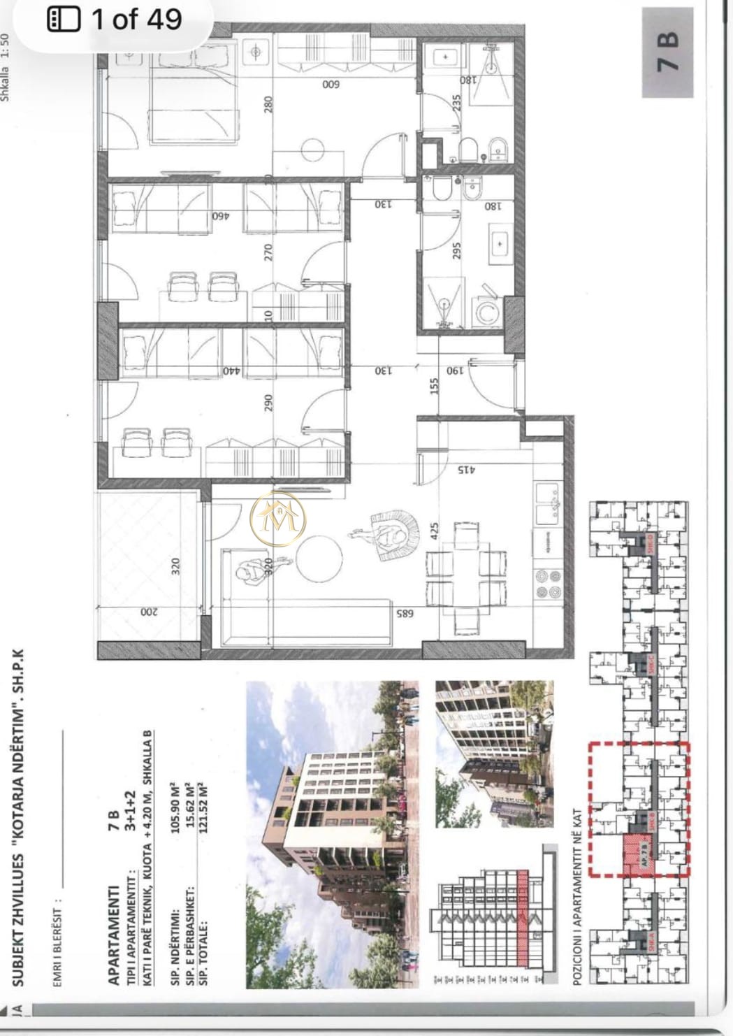 Shitje | apartament 3 + 1 | kamëz | 97300 €