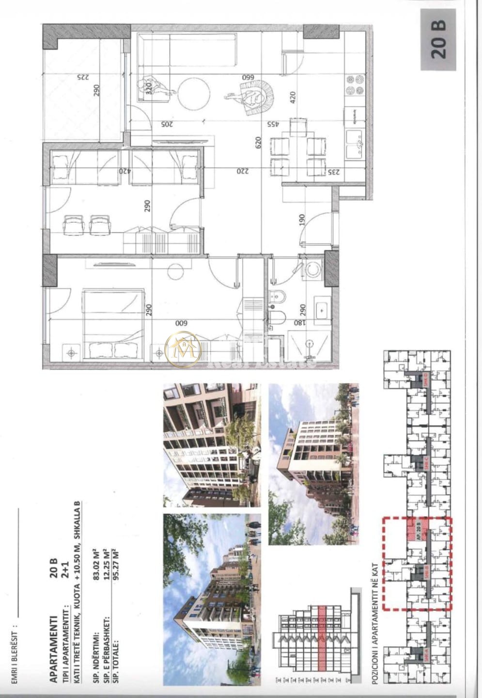 Shitje | apartament 2 + 1 | kamëz | 76300 €