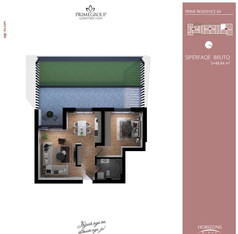 Appartement à vendre – 88,84 m² | Prishtina e Re, prime residence