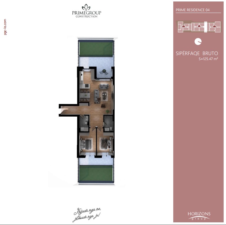 Apartamento en venta – 125,47 m² | Prishtina e Re, prime residence