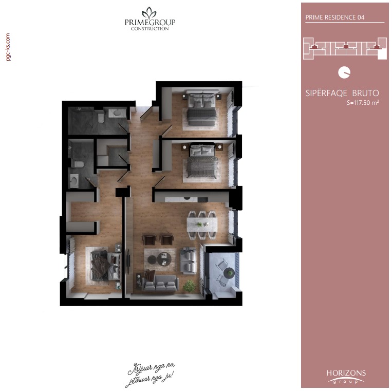 Apartment for sale – 117.50 m² | Prishtina e Re, prime residence