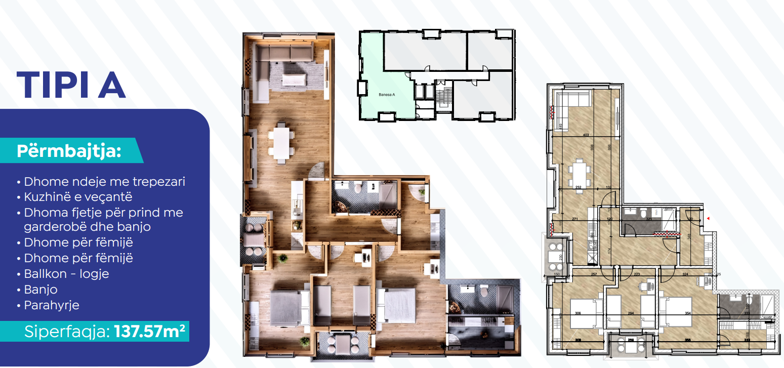 Apartment for sale – 137.77 m² | emshir, shefqet shkupi street – Prishtina