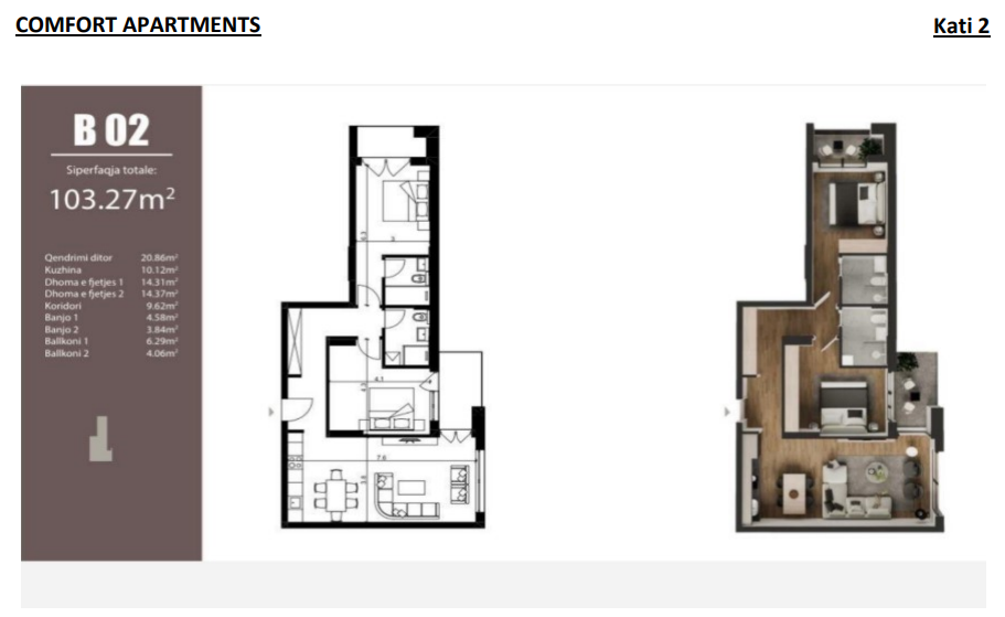 Appartement à vendre – 103,27 m² | emshir, rue shefqet shkupi, près de la faculté ubt – Prishtina